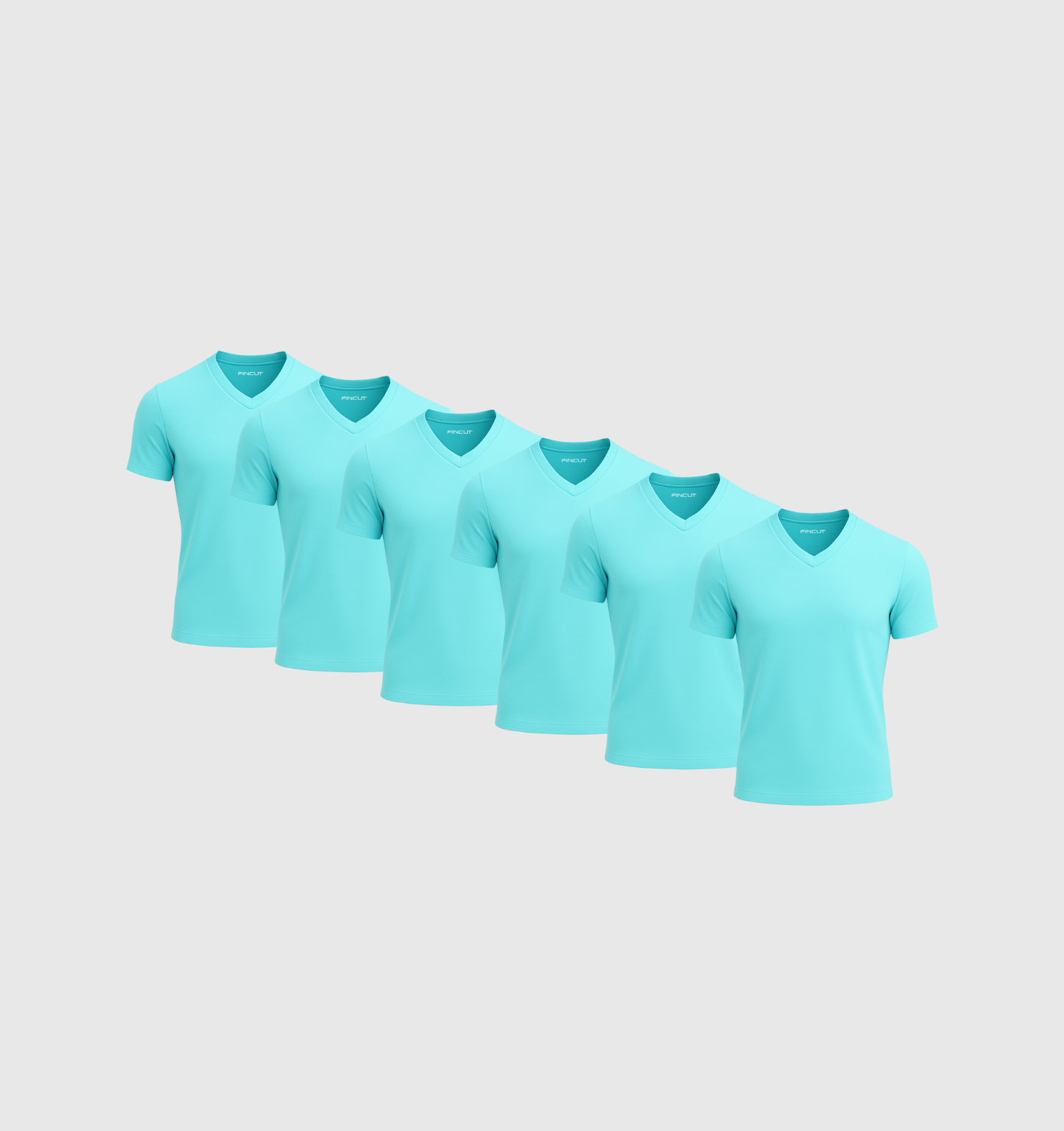 Pack de 6 Col V - Bleu turquoise