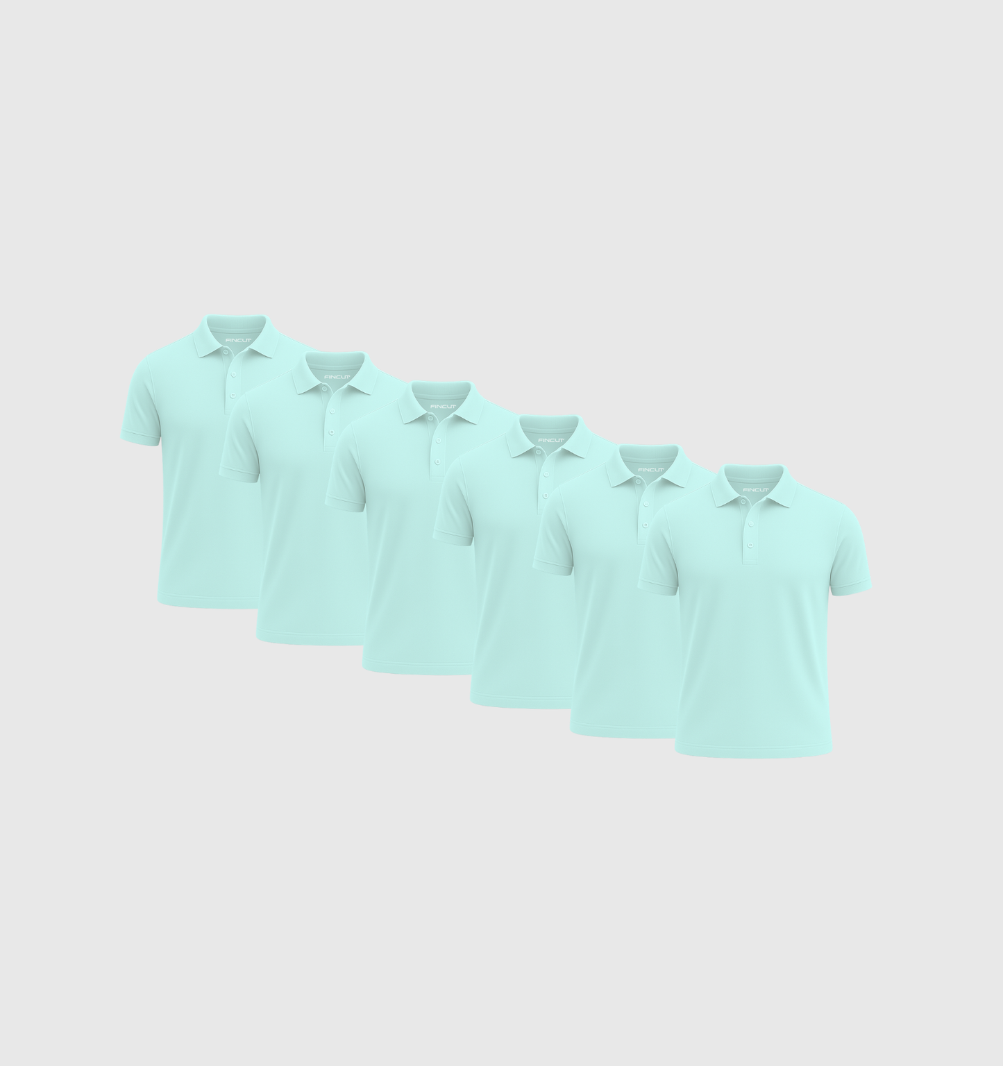 Pack de 6 Polos - Bleu turquoise